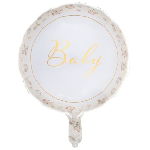 BALLON ALUMINIUM BABY LITTLE TEDDY 45CM IVOIRE