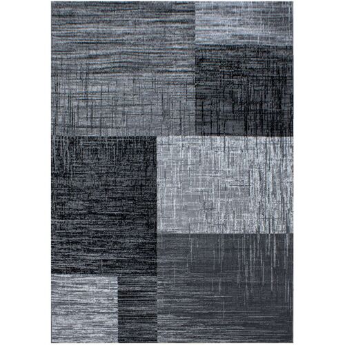 Plus - Geo - Tapis Géométrique À Carreaux - Anthracite Et Gris (200x290cm)