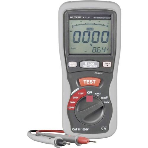 Voltcraft - Et-100 Appareil De Mesure De L'Isolation 125 V, 250 V, 500 V, 1000 V 400 MÏ¿