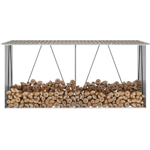 Nova - Fimei Abri De Stockage De Bois Acier Galvanisé 330x84x152 Cm Marron