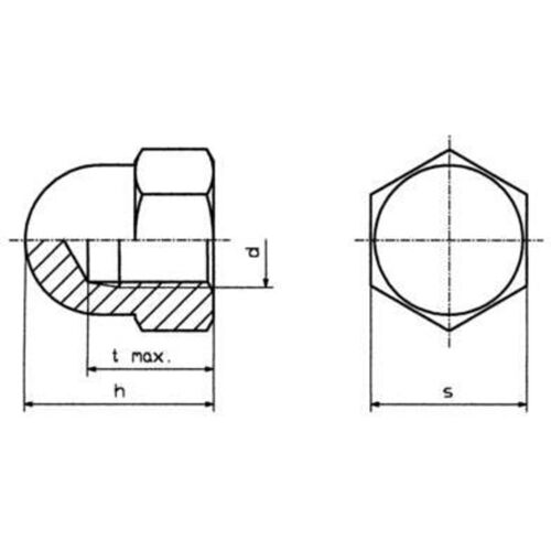 Toolcraft - M6 D1587-stahl:a2k 194789 écrou Borgne Hexagonal M6 Din 1587 Acier Galvanisé 10 Pc(s) S59865