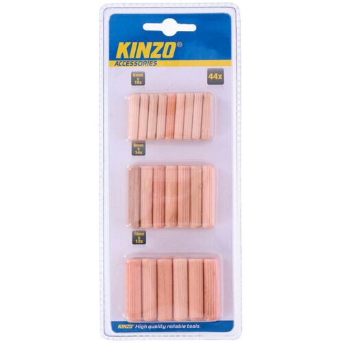 Edm - Kit De 44 Chevilles à Bois ¿ 3 Tailles ¿ Bois Clair ¿ Kinzo