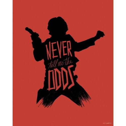 Poster D'Art Star Wars Silhouette Han Solo Et Citations - 40 X 50 Cm