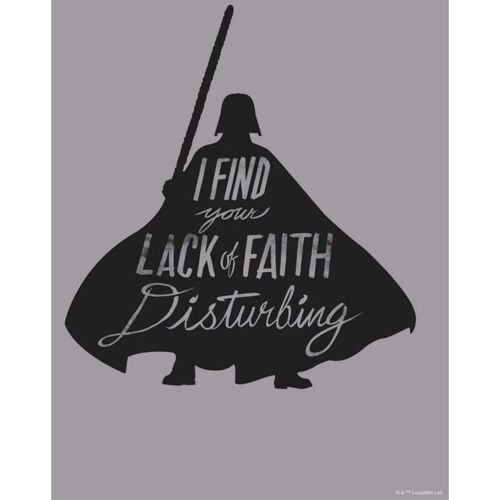 Poster D'Art Star Wars Silhouette Dark Vador Citations - 30 X 40 Cm