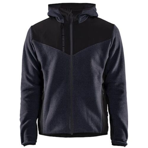 Veste De Travail Tricotée Avec Softshell 5940 - Marine Foncé/noir Xxxl