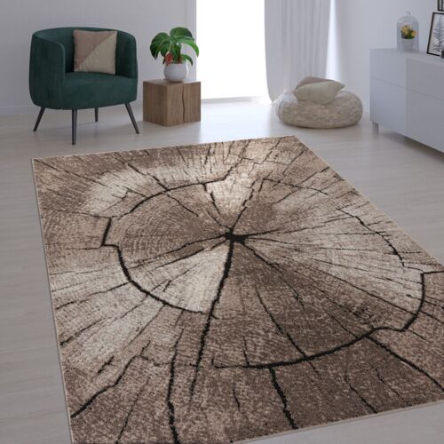 Paco Home - Tapis Design élégant sélon Tronc D'Arbre Effet D'Optique Nature Gris Brun Beige 80x150 Cm