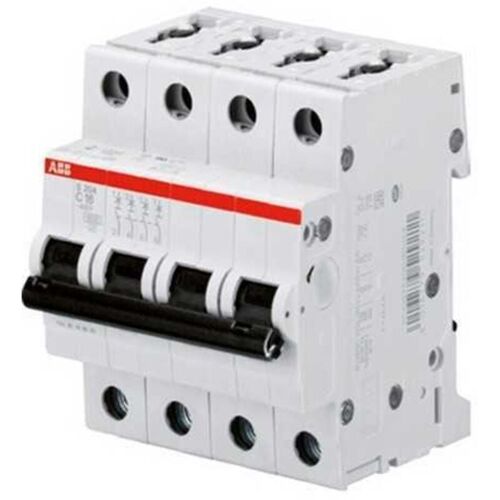 Abb - Interrupteur Magnétothermique 4p 25a 6 Ka Type C 4 Modules S204