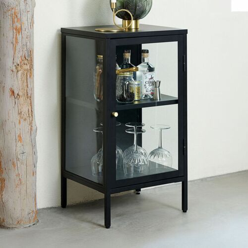 Carmel Vitrine Avec 1 Porte, Vitrée, Noir.