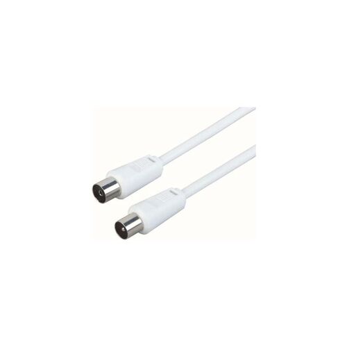 Cable D'Antenne 75db 5,0m Blanc Koax-st/koax-bu