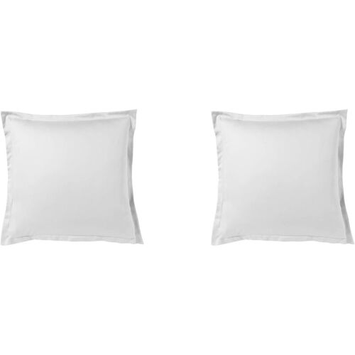 Terre De Nuit - Lot De 2 Taies D'oreiller Blanc 100% Sétin De Coton 65x65 Cm