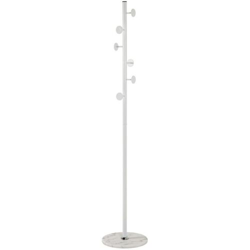 M&s - Portemanteau 35x35x180 Cm En Métal Blanc Et Pied En Marbre