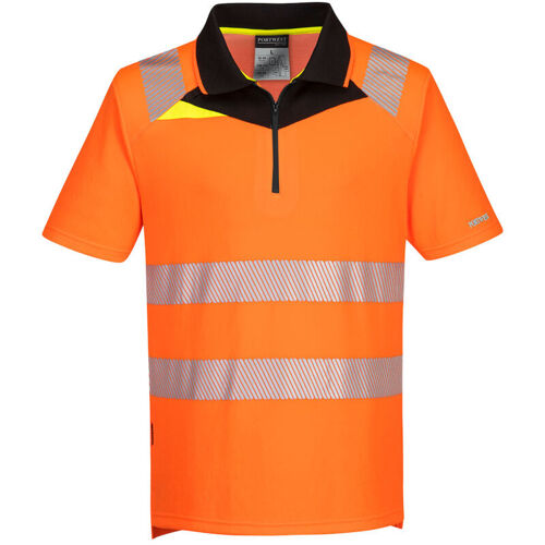 Polo Haute Visibilité Manches Courtes Dx4 Orange/noir 2xl