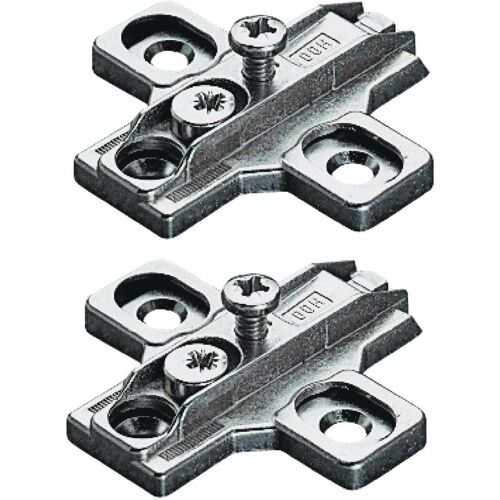 Cyclingcolors - 2x Embase En Croix Pour Charnière De Porte Duomatic Réglage En Hauteur Â±2 Mm Par Excentrique Distance D : 0 Mm Support Plaque Meuble Placard étagère