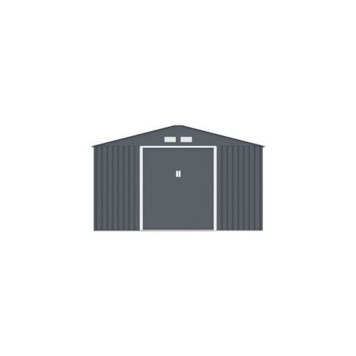 Abri De Jardin En Acier 12,99 M² - Kit D'ancrage Inclus - Gris Anthracite