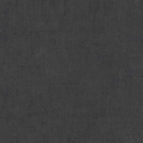 A.s.creations - Papier Peint Noir Anthracite Uni Chambre Tapisserie Noire Texturée sélon & Couloir Papier Peint Intissé sélon, Bureau & sélle à Manger