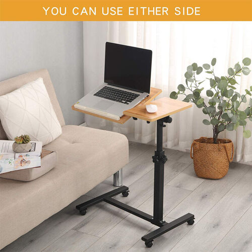Sifree Table D'Appoint Pliante Pour Lit Roues,6034.558-90cm Le Bureau Peut Ã?tre Tourné,réglable En Hauteur
