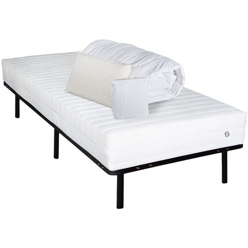 Matelas mousse haute densité : Matelas + sommier + pack dodo / 90 x 200 cm