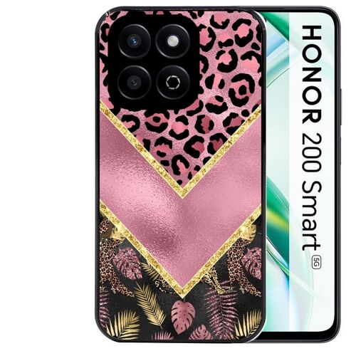 Coque noire Taperso pour Honor 200 SMART avec motif chevron leopard