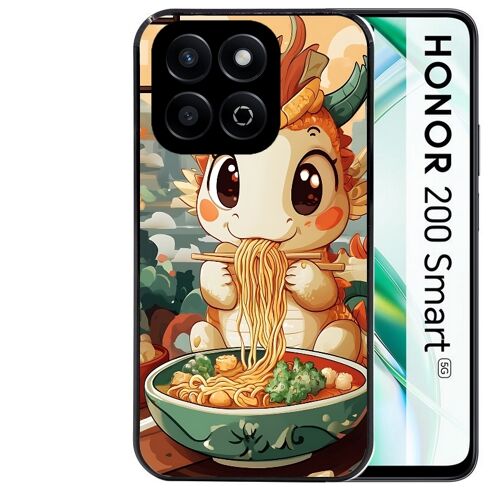 Coque noire Taperso pour Honor 200 SMART avec motif dragon ramen 3