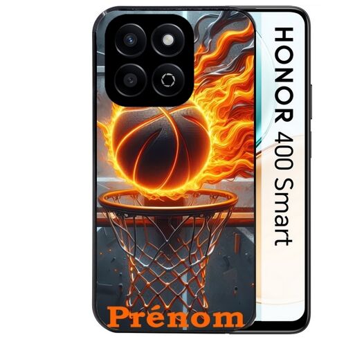 Coque noire Taperso pour Honor 400 SMART avec motif basket flamme personnalisee