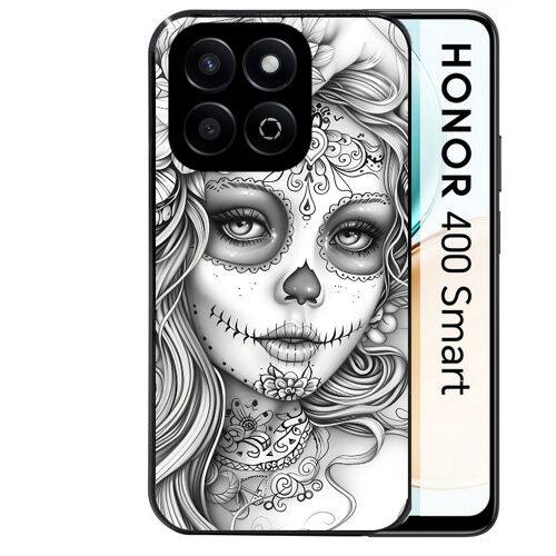 Coque noire Taperso pour Honor 400 SMART avec motif mort calavera tatoo