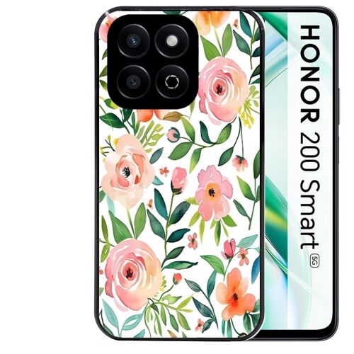 Coque noire Taperso pour Honor 200 SMART avec motif fleur des champs