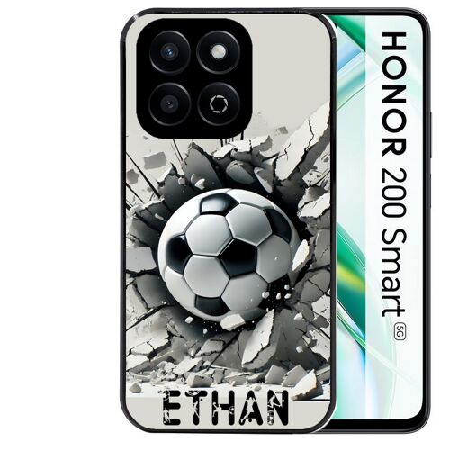 Coque noire Taperso pour Honor 200 SMART avec motif foot beton personnalisee