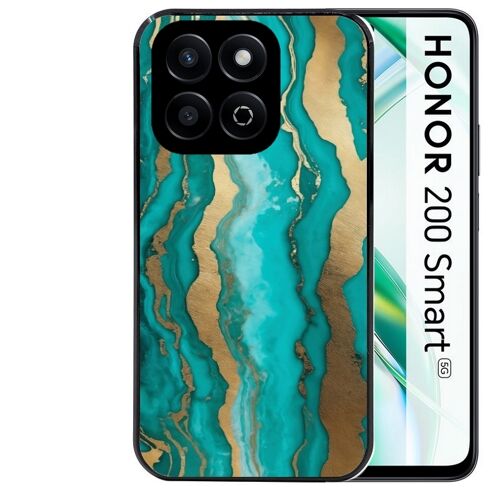 Coque noire Taperso pour Honor 200 SMART avec motif marbre turquoise