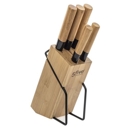 Secret De Gourmet - Bloc Couteaux 5 Pièces Bambou - Multicolore