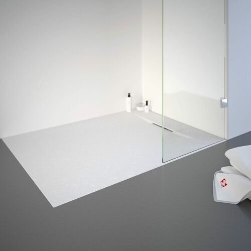 Receveur de douche  90 x 120 cm  effet pierre blanche  léger  Schulte