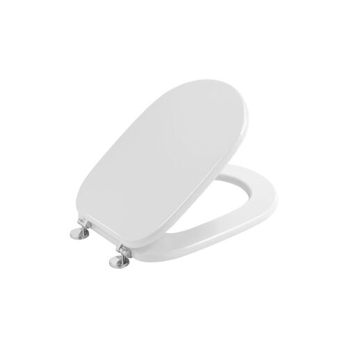 Gedy - Abattant Wc Modéle Sintesi En Mdf Laqué éPoxy Et Charniéres En Laiton Chromé 35x48x5,8 Cm Abattant Wc Blanc