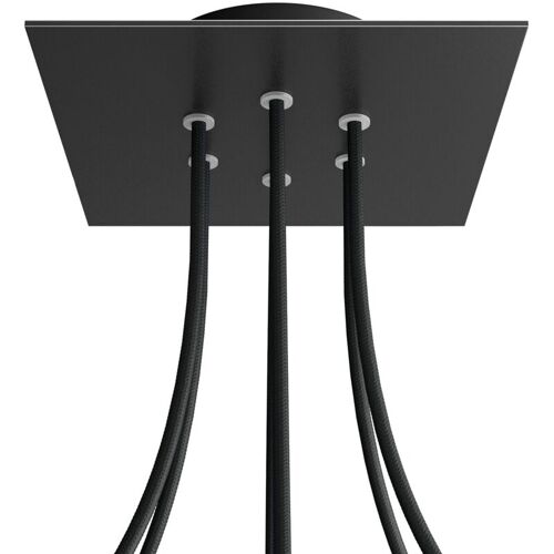 Creative Cables - Rose-one Roséce Carrée, 200 Mm Avec 6 Trous Et 4 Trous Latéraux