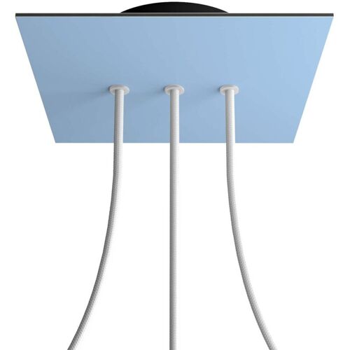 Creative Cables - Rose-one Roséce Carrée, 200 Mm Avec 3 Trous En Ligne Et 4 Trous Latéraux