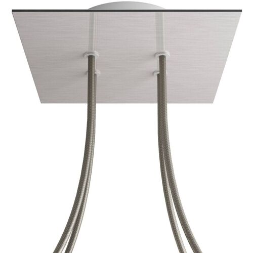 Creative Cables - Rose-one Roséce Carrée, 200 Mm Avec 4 Trous Et 4 Trous Latéraux