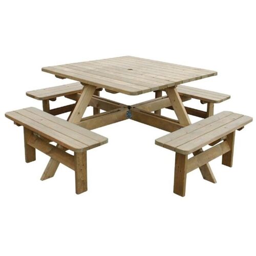 Table De Pique-Nique En Bois Carrée - Rowlinson