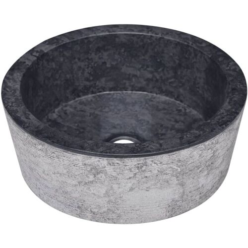 Lavabo De sélle D'Eau Vasque à Poser De Toilette Lave-mains De sélle De Bain Lavabo De sélle D'Eau Maison Intérieur Diamètre 40 Marbre Noir