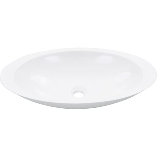 Helloshop26 - Lavabo Lave-mains Vasque à Poser évier Vasque à Monter sélle De Bain Intérieur sélle D'Eau Cabine De Toilette Maison 59,3 X 35,1 Cm Fonte Minérale Blanc