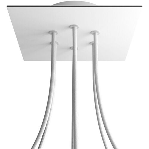 Creative Cables - Rose-one Roséce Carrée, 200 Mm Avec 6 Trous Et 4 Trous Latéraux