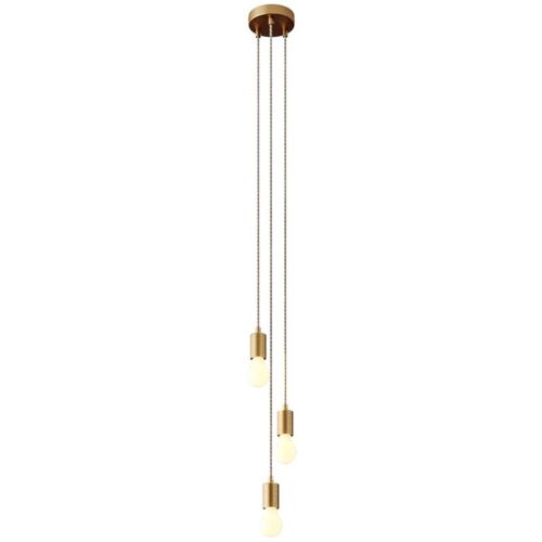 Creative Cables - Lampe Suspendue Multiple Avec 3 Gouttes, Avec Câble Textile Et Garniture Métallique