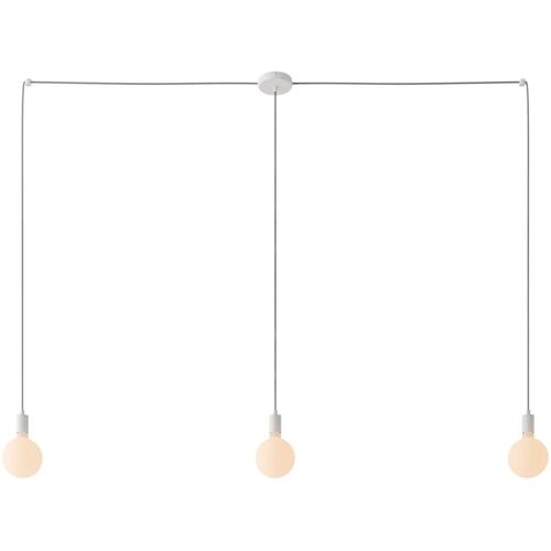 Creative Cables - Spider - Lampe Suspendue Multiple Avec 3 Gouttes Fabriquée En Italie Avec Câble Textile Et Garniture Métallique