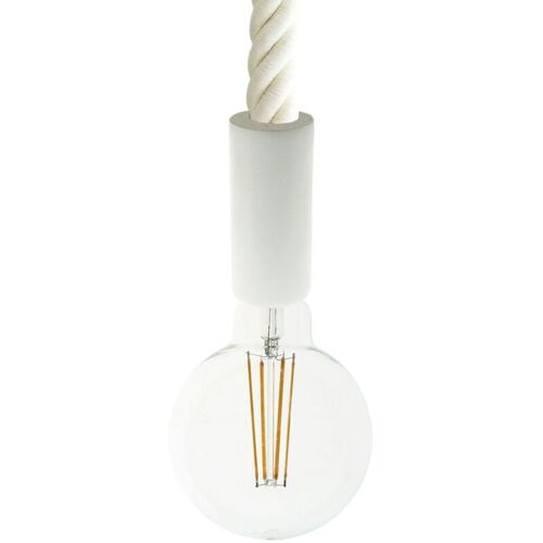 Creative Cables - Lampe Suspendue Fabriquée En Italie Avec Cordon Nautique 3xl 30 Mm Et Garniture En Bois Peint