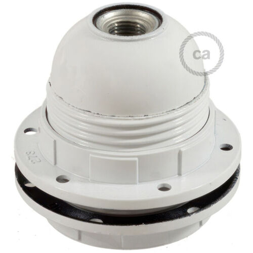 Creative Cables Kit Douille Bakélite E27 Avec Double Anneau D'ombrage - Blanc