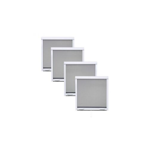 Volet Moustiquaire - Pack éco De 4 Moustiquaires Enroulables Alu H145 Cm X L130 Cm Blanc