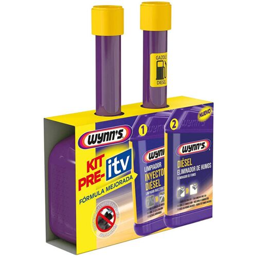 Wynns - Kit Pré-itv Anti-pollution Diesel Wynn's Avec éliminateur De Fumée Noire Et Nettoyant Injecteur (2x325ml)