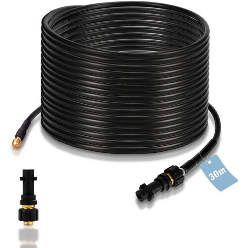 Einfeben - Tuyau Pour Nettoyeur Haute Pression Tuyau Déboucheur Flexible Noir Nettoyage De Canalisétions 30m
