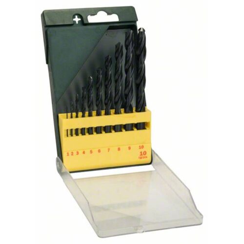 Bosch - Accessories 2607019442 Hss Jeu De Forets Pour Le Métal 10 Pièces Laminé Au Rouleau Din 338 Tige Cylindrique 1 Set C90812