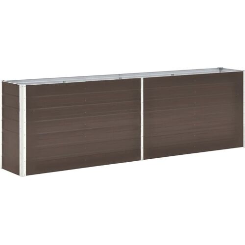 Jardinière Lit Surélevé Plantes Fleurs Jardin Acier Galvanisé 240 X 40 X 77 Cm Marron