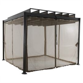 Hesperide - Moustiquaire Pour Tonnelle Flamenco Noisette 3x2m En Polyester - Hespéride