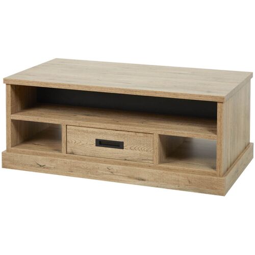 Table Basse Industrielle 1 Tiroir 3 Niches - Cedra