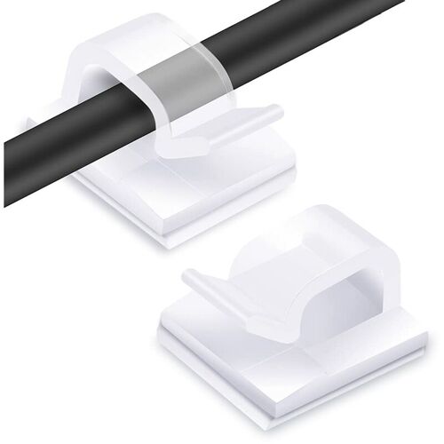 120pcs Clips Câbles, Attache Cable Adhesif Rangement De Accroche Cable Fixation Auto Collant, Cavalier Cable Electrique,pour La Gestion Des Câbles,transparent